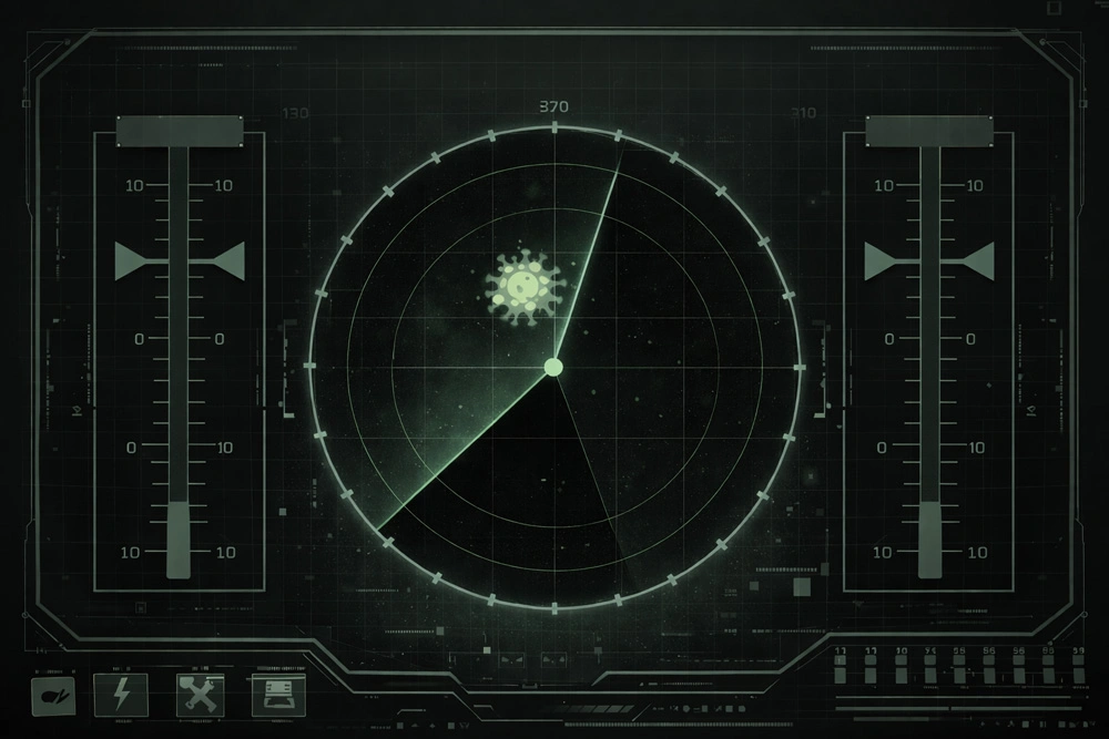 Ein Interface von einem Sonarbildschirm